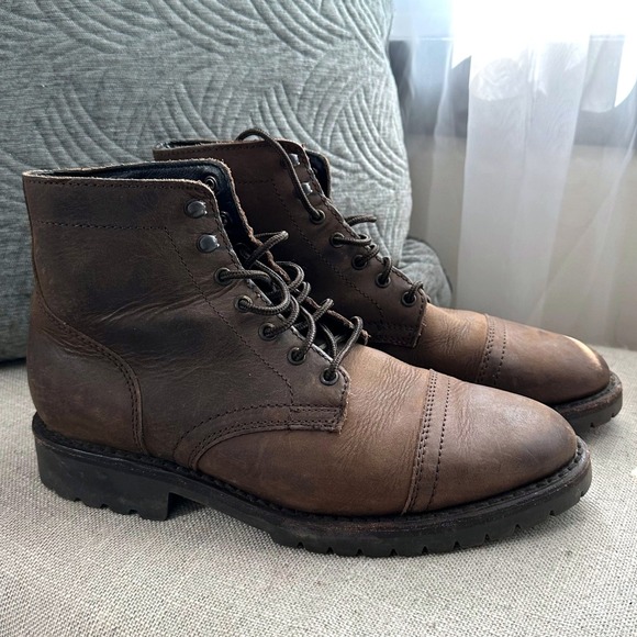 Thursday Boot Company Mens Captain Dark Brown Leather Lace Up Boots Size 7.5 US - Picture 1 of 11